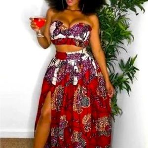 2 piece Plus size Brown shade skirt set with pockets!